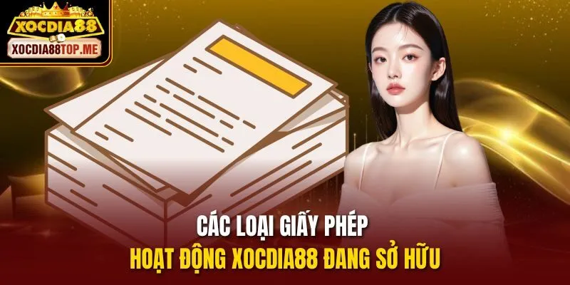 Các loại Giấy phép hoạt động xocdia88 đang sở hữu